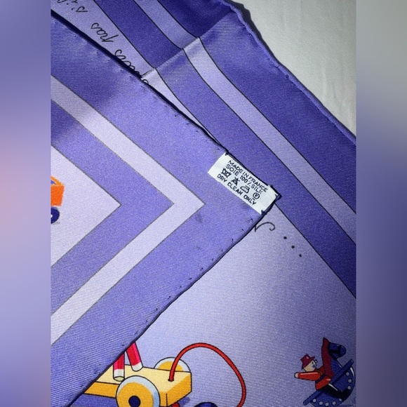 HERMES Raconte-Moi le Cheval Carre 90 Scarf Shawl Silk Lavender Blue Multicolor - Picture 3 of 5